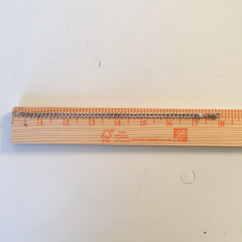 Double Loop .925 Silver Charm Or Layering Bracelet - image 5